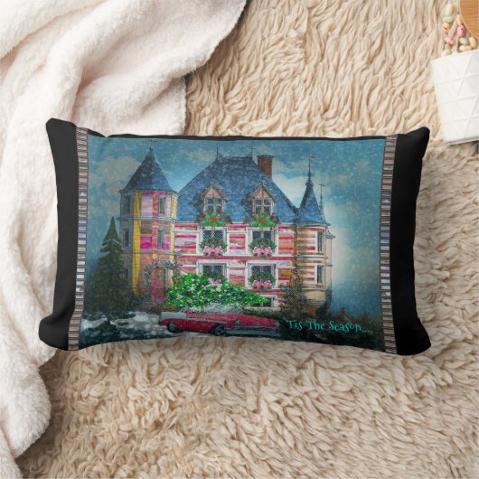 クリスマス休暇のためのホーム ランバークッション (ブランケット)