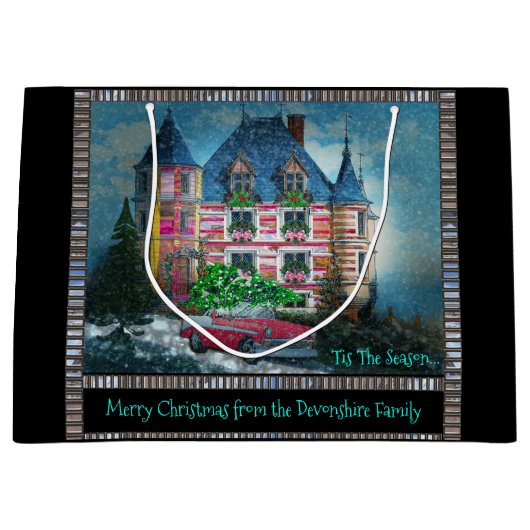 クリスマス休暇のためのホーム ラージペーパーバッグ (正面)