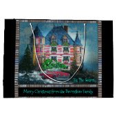 クリスマス休暇のためのホーム ラージペーパーバッグ (裏面)