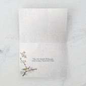 クリスマス休暇のための冬の古い納屋 カード (内部)