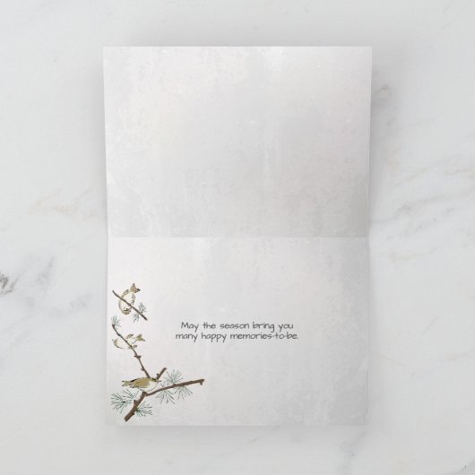 クリスマス休暇のための雪の結晶の古い納屋 カード (内部)