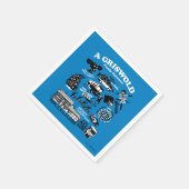 クリスマス休暇のアイコンと引用文 スタンダードカクテルナプキン (角)