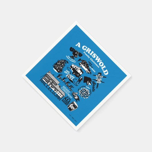 クリスマス休暇のアイコンと引用文 スタンダードカクテルナプキン (角)