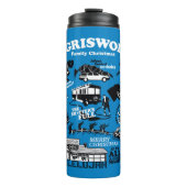 クリスマス休暇のアイコンと引用文 タンブラー (正面)