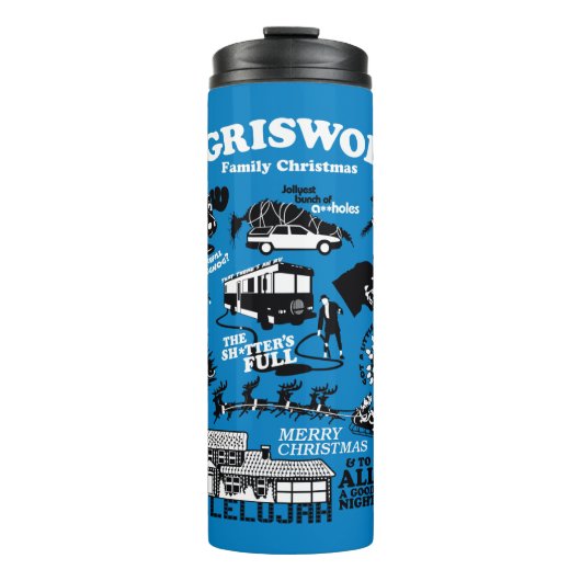 クリスマス休暇のアイコンと引用文 タンブラー (正面)