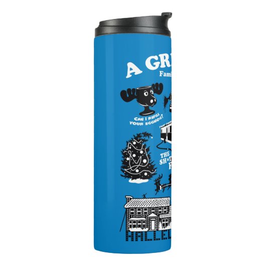 クリスマス休暇のアイコンと引用文 タンブラー (回転左)