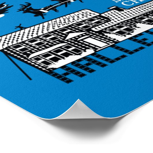 クリスマス休暇のアイコンと引用文 ポスター (角)