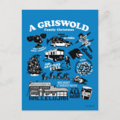 クリスマス休暇のアイコンと引用文 ポストカード (正面)