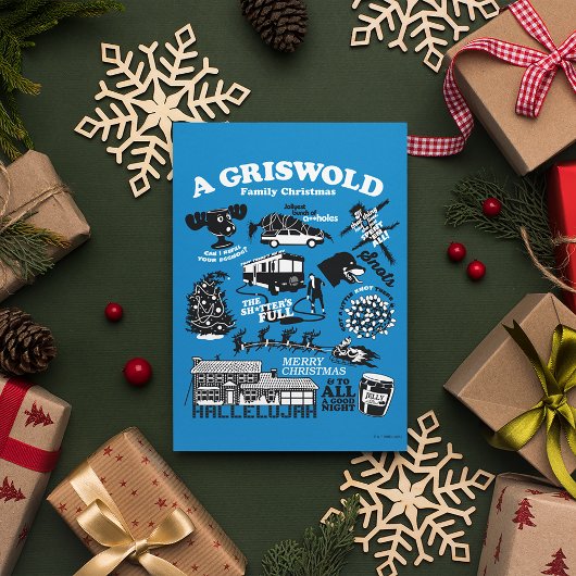 クリスマス休暇のアイコンと引用文 ポストカード