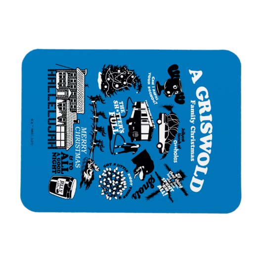 クリスマス休暇のアイコンと引用文 マグネット (横)