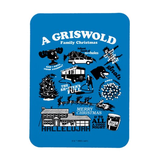 クリスマス休暇のアイコンと引用文 マグネット (縦)