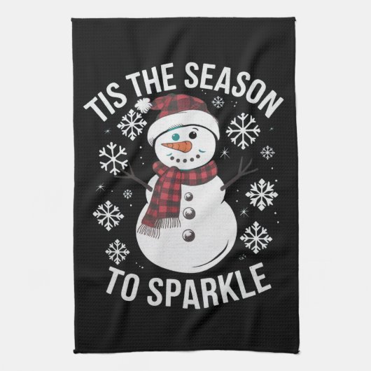 クリスマス休暇のギフトを輝かせる季節 キッチンタオル (縦)