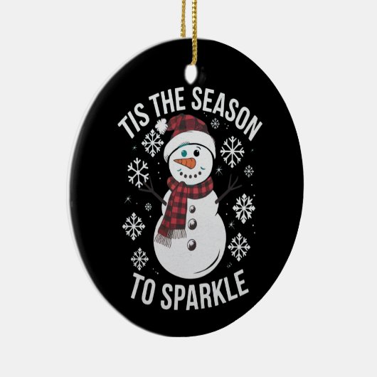 クリスマス休暇のギフトを輝かせる季節 セラミックオーナメント (右)