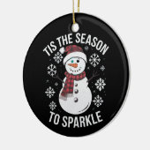 クリスマス休暇のギフトを輝かせる季節 セラミックオーナメント (左)