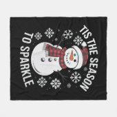 クリスマス休暇のギフトを輝かせる季節 フリースブランケット (正面(横))