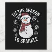 クリスマス休暇のギフトを輝かせる季節 ワインラベル (シングルラベル)