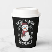 クリスマス休暇のギフトを輝かせる季節 紙コップ (正面)