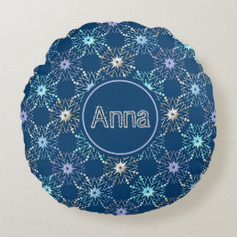 クリスマス休暇のパターン。文字。  ラウンドクッション