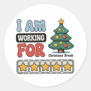クリスマス休暇の冬に働いています ラウンドシール