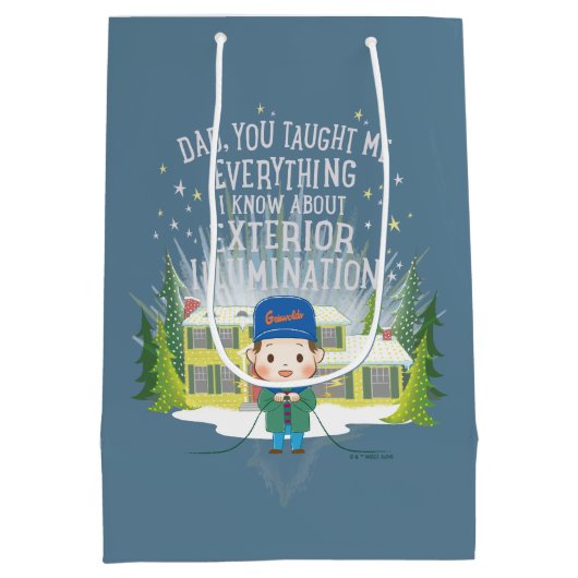 クリスマス休暇の外部照明 ミディアムペーパーバッグ (裏面)