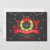 クリスマス休暇の妊娠のお知らせ シーズンカード (正面)