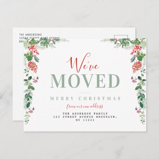 クリスマス休暇の引っ越しのお知らせをお送りしました  ポストカード (正面/裏面)