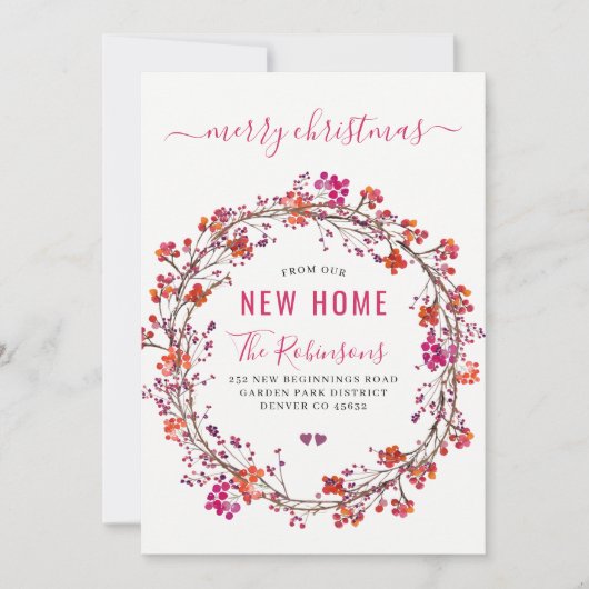 クリスマス休暇の引っ越しモダンのための新しい家 案内状 (正面)