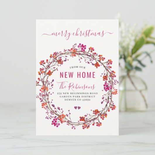 クリスマス休暇の引っ越しモダンのための新しい家 案内状 (スタンド正面)