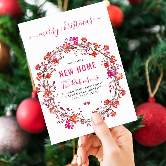 クリスマス休暇の引っ越しモダンのための新しい家 案内状