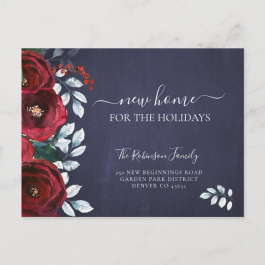 クリスマス休暇の引っ越し用の新しい家 案内ポストカード (正面)