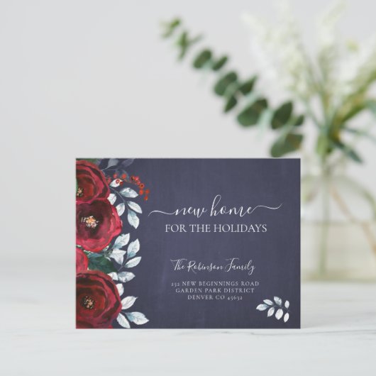 クリスマス休暇の引っ越し用の新しい家 案内ポストカード (スタンド正面)