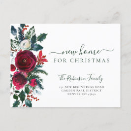 クリスマス休暇の引っ越し用の新しい家 案内ポストカード