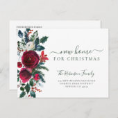 クリスマス休暇の引っ越し用の新しい家 案内ポストカード (正面/裏面)