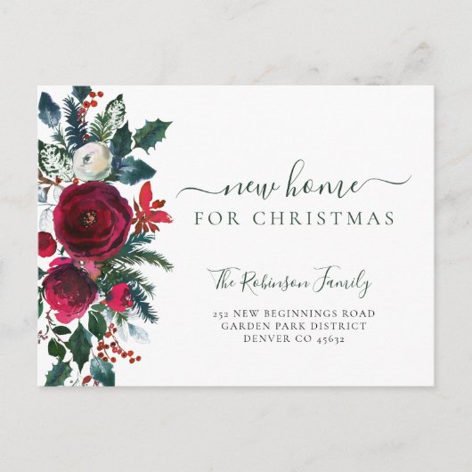 クリスマス休暇の引っ越し用の新しい家 案内ポストカード (正面)