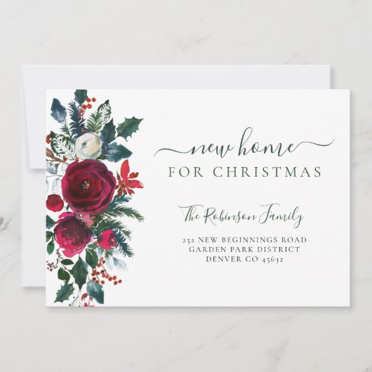 クリスマス休暇の引っ越し用の新しい家 案内状 (正面)