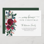 クリスマス休暇の引っ越し用の新しい家 案内状 (正面/裏面)