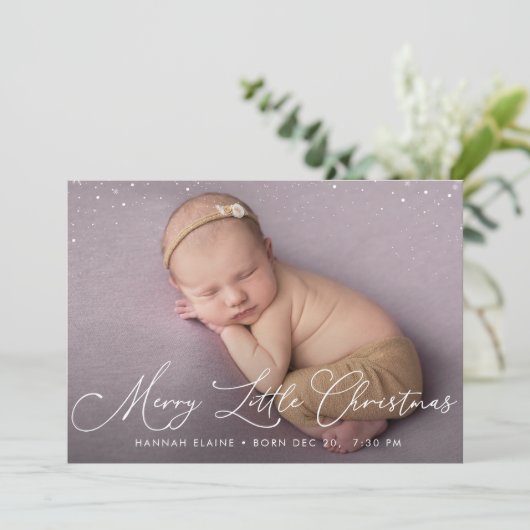 クリスマス休暇の誕生日のお知らせカード 案内状 (スタンド正面)