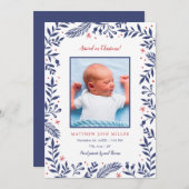 クリスマス休暇の誕生発表 シーズンカード (正面/裏面)