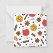 クリスマス休暇の赤いホットワイン スパイシーな飲み物 ノートカード (裏面)