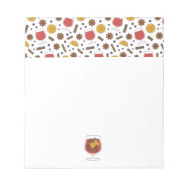 クリスマス休暇の赤いマルドワインスパイス ノートパッド