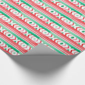 クリスマス休暇の赤と緑の水の色のパターン ラッピングペーパー (角)