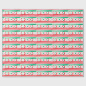 クリスマス休暇の赤と緑の水の色のパターン ラッピングペーパー (フラット)