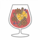 クリスマス休暇の赤ワインのスパイシーなカクテル シール (正面)