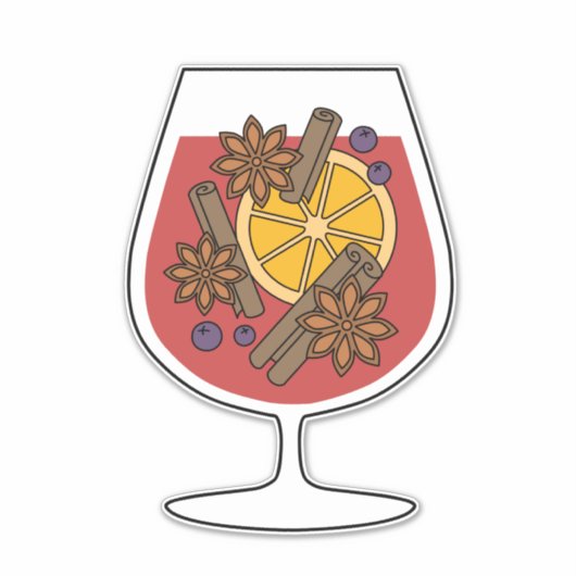 クリスマス休暇の赤ワインのスパイシーなカクテル シール (正面)