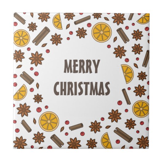 クリスマス休暇の赤ワインのスパイシーなカクテル タイル (正面)