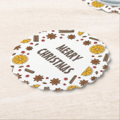 クリスマス休暇の赤ワインのスパイシーなカクテル ペーパーコースター (アングル)