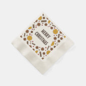 クリスマス休暇の赤ワインのスパイシーなカクテル 縁ありカクテルナプキン (角)