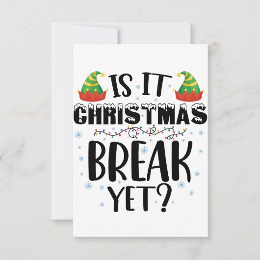 クリスマス休暇はまだ休日おもしろいの先生 サンキューカード (正面)