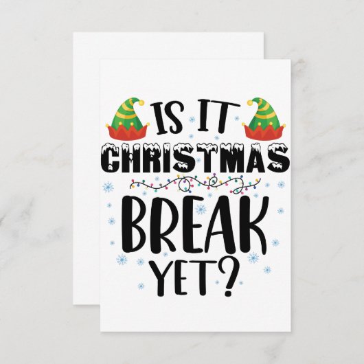 クリスマス休暇はまだ休日おもしろいの先生 サンキューカード (正面/裏面)