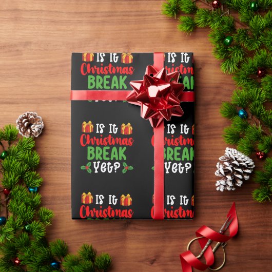 クリスマス休暇はまだ？面白い休日のデザイン ラッピングペーパー (クリスマスギフト)